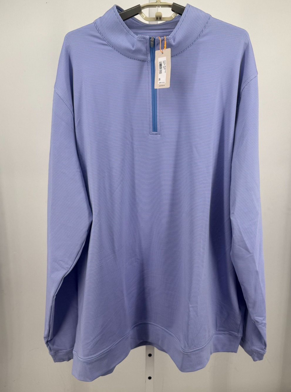 Peter Millar Perth Sugar Stripe Performance Quarter Zip Golf Pullover Mens 3XL